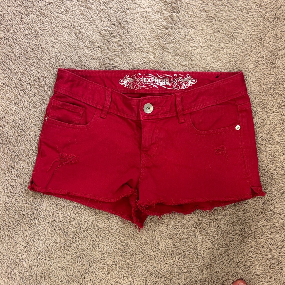Express Women's Bright Pink Jean Shorts